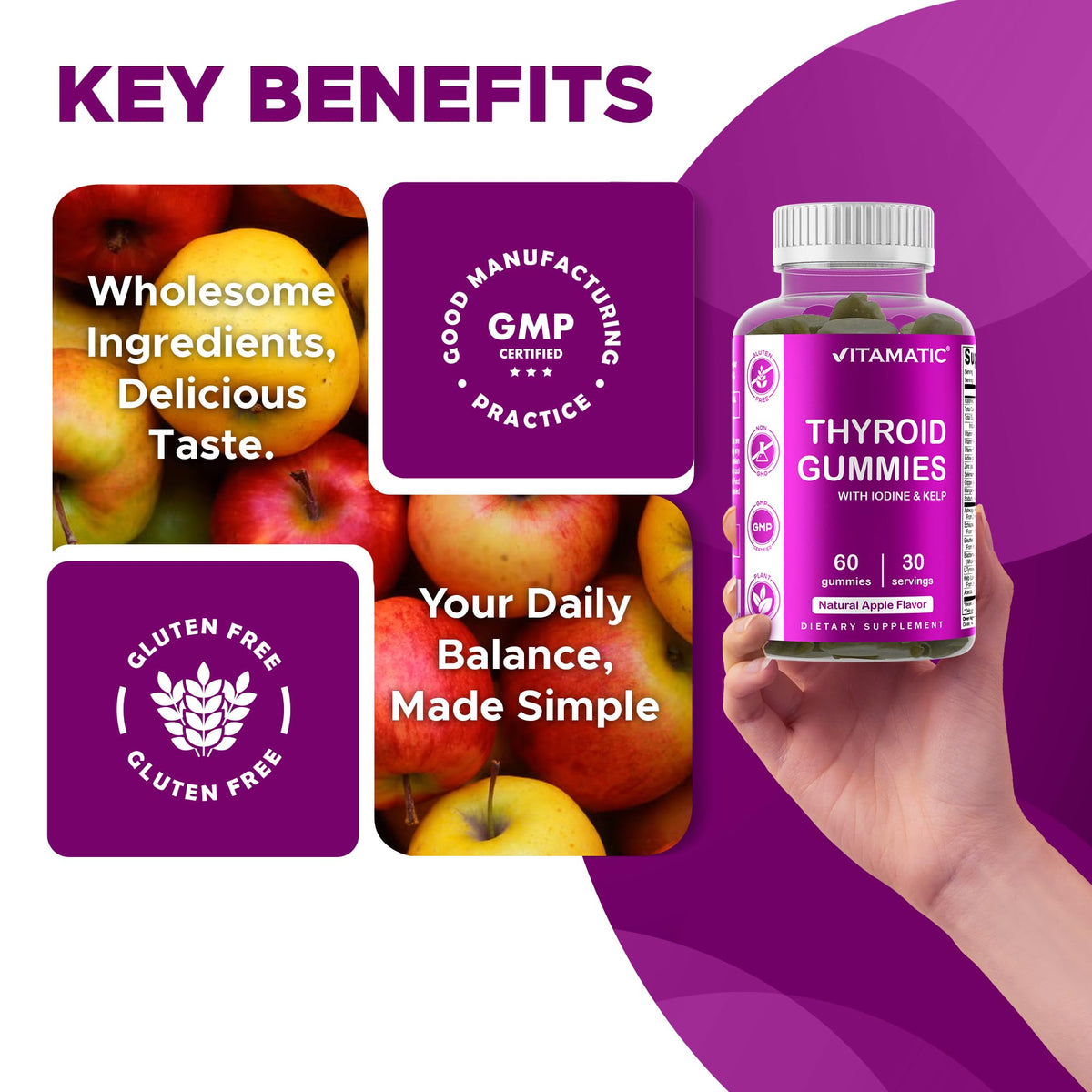 Vitamatic Thyroid Gummies with Iodine & Kelp - 60 Gummies - image 5