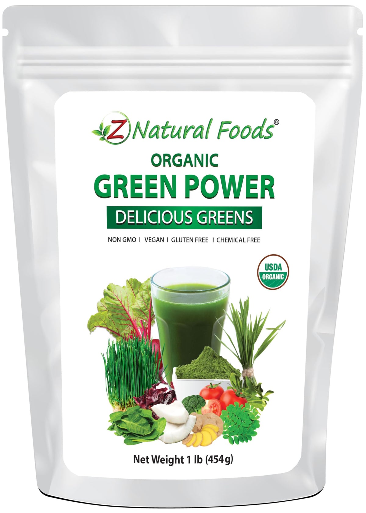 Z Natural Foods Delicious Greens Powder - 1 Lb