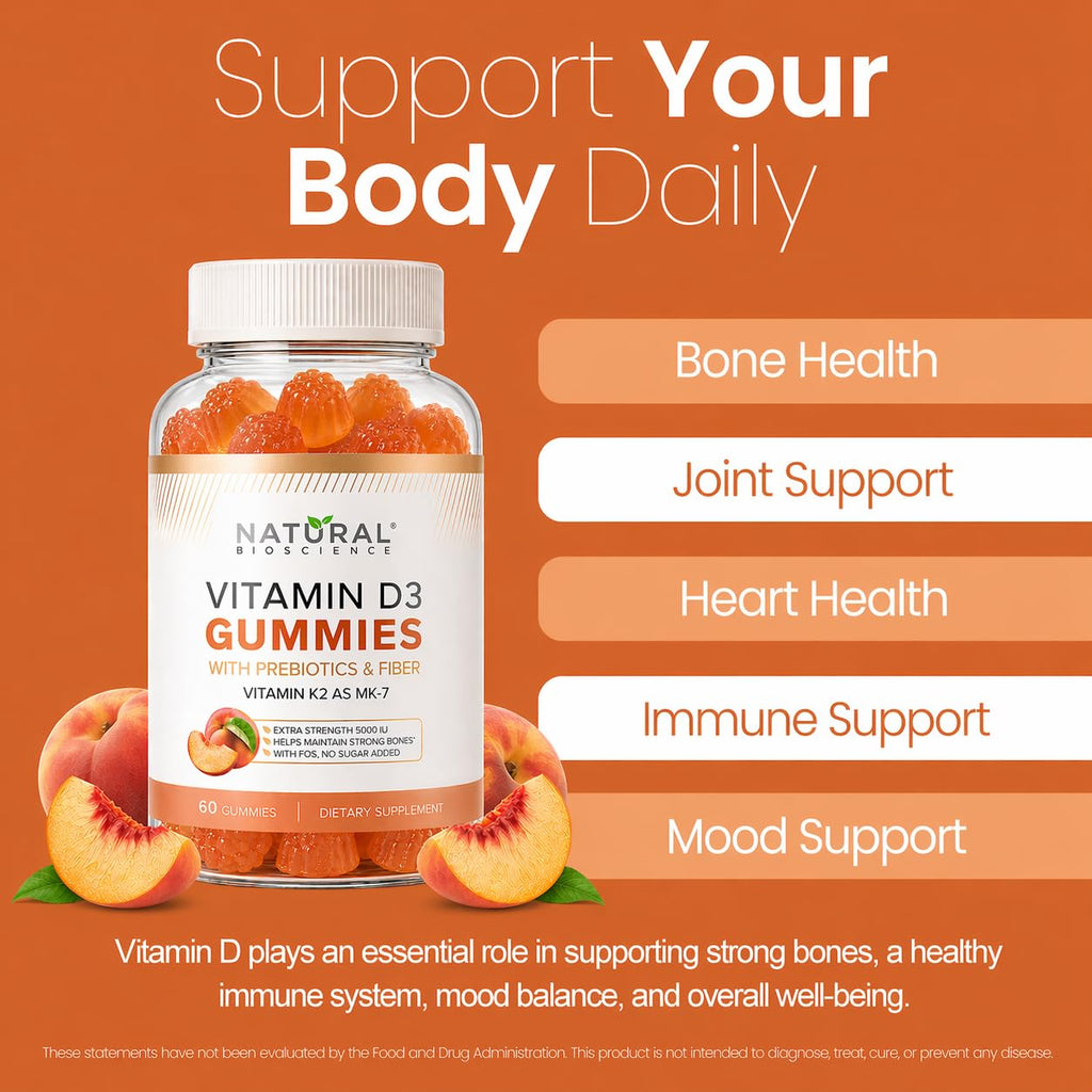 Natural BioScience Sugar Free Vitamin D3 Gummies - Family Size 120