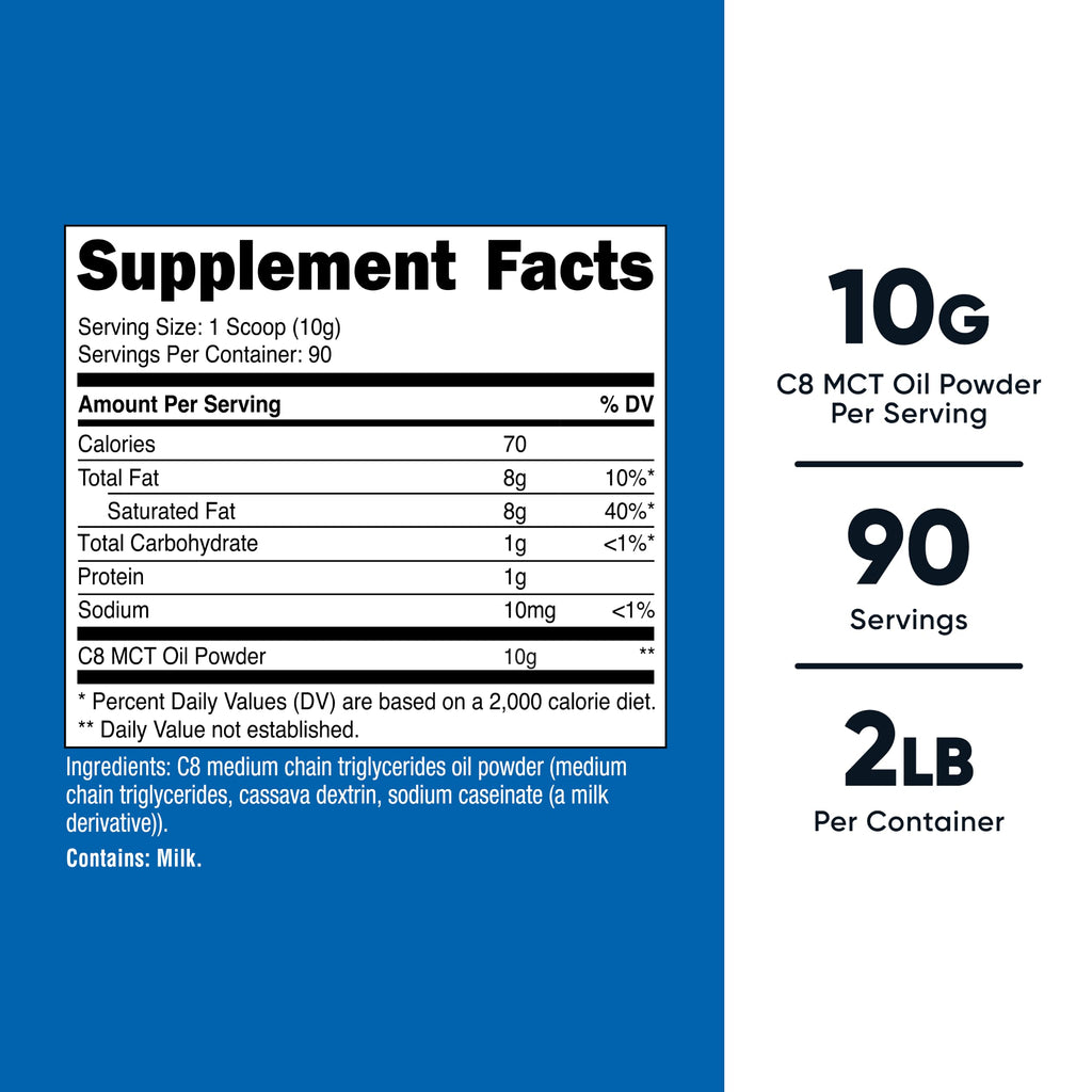 Nutricost C8 MCT Oil Powder - 95% C8 MCT Oil Powder