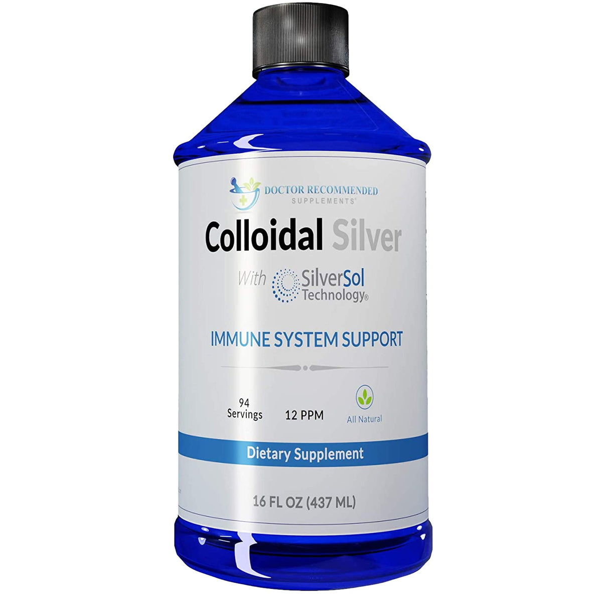 DOCTOR RECOMMENDED SUPPLEMENTS Colloidal Silver Liquid - 12 PPM