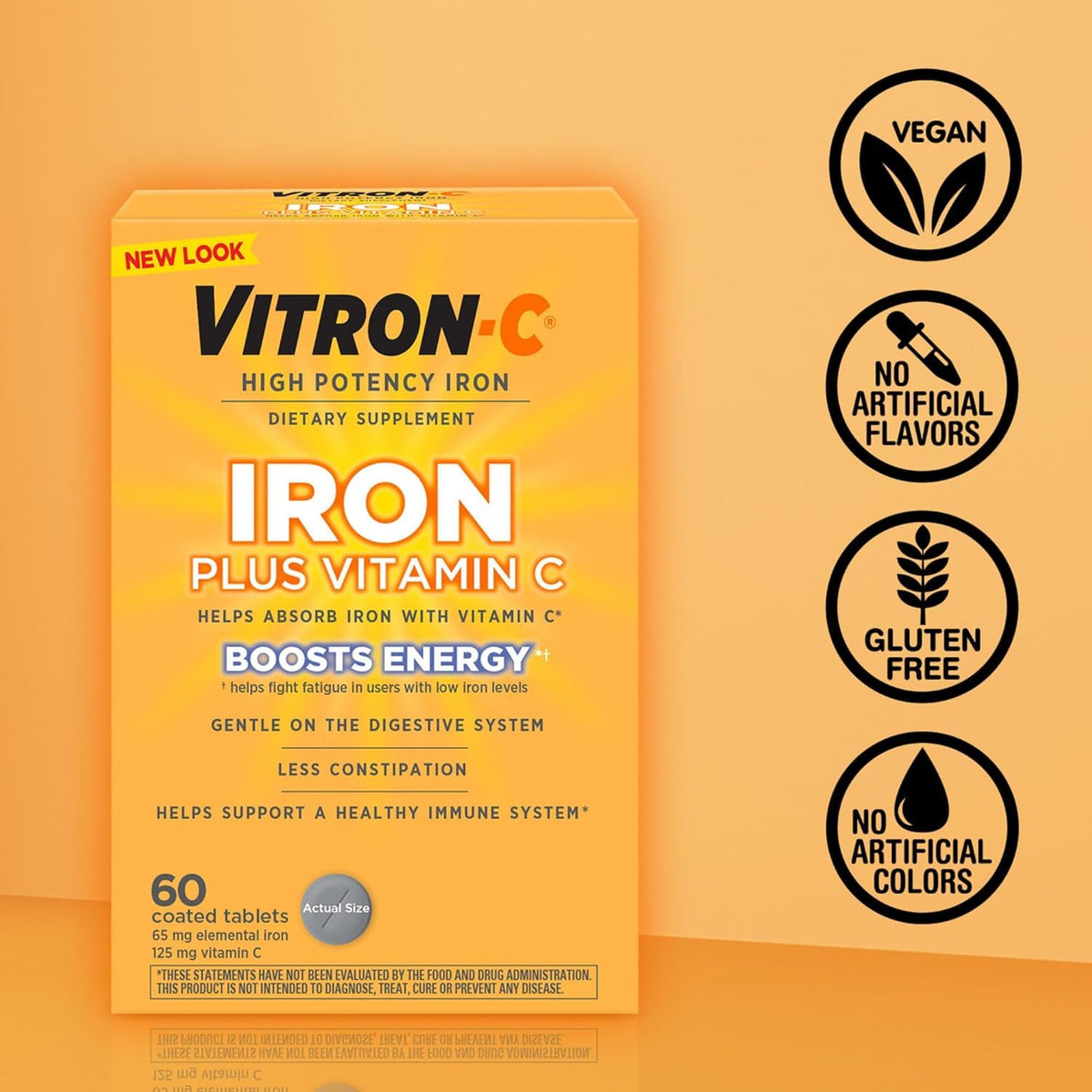 Vitron-C High Potency Iron Supplement Tablets - 120 Count - image 3