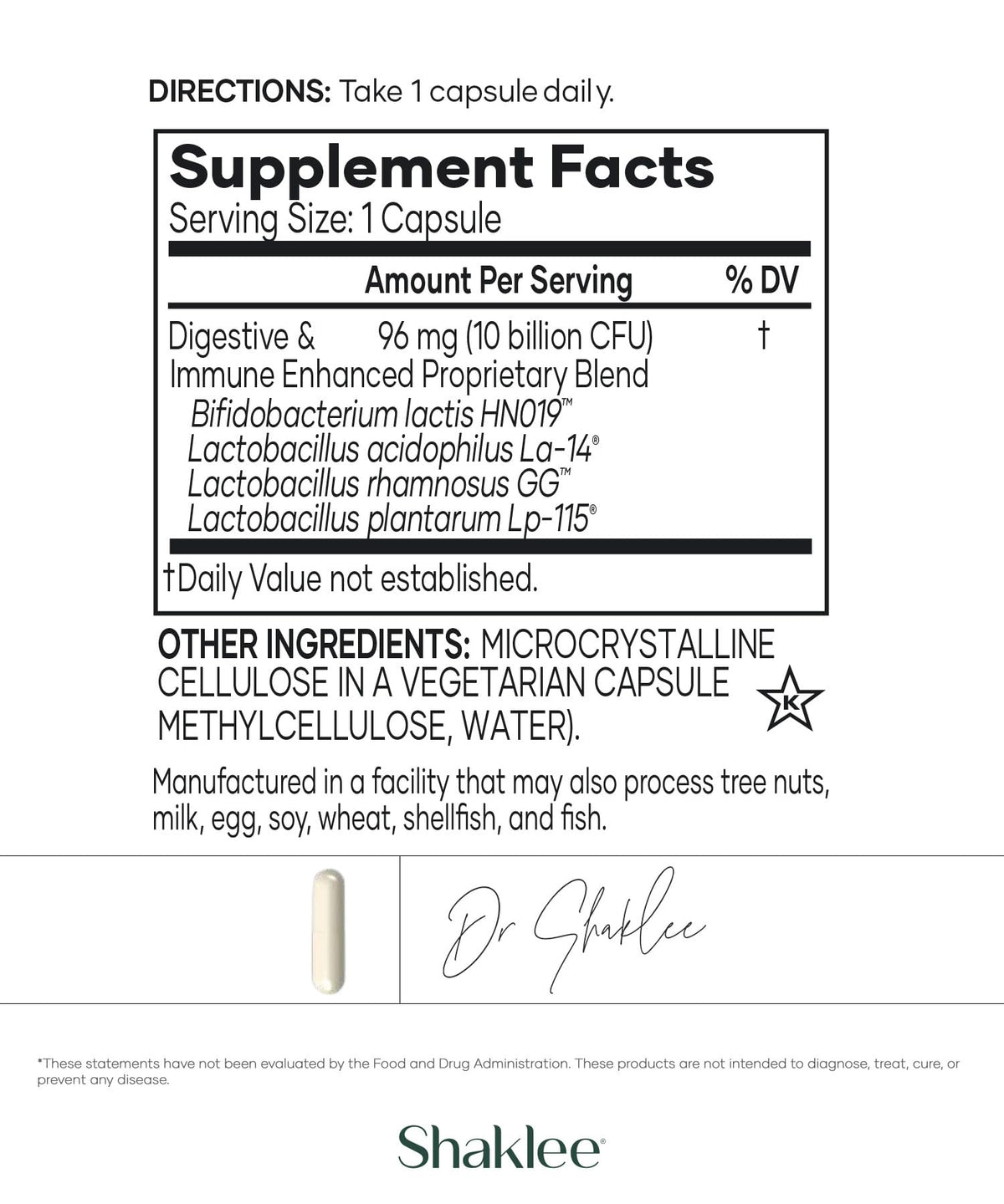 Shaklee Optiflora DI Probiotic 10 Billion CFUs - 30 Capsules - image 3