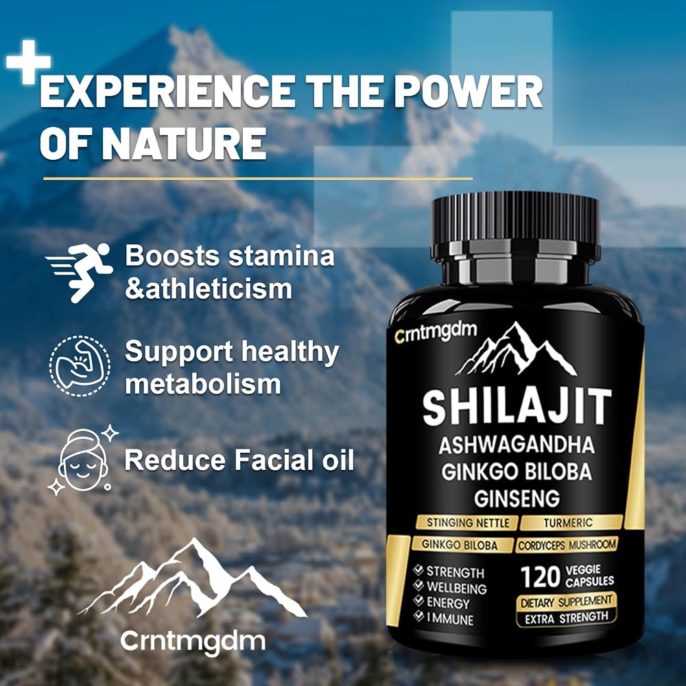Juebingy Shilajit Capsules with Ashwagandha - 120 Capsules - image 4