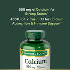 Nature's Bounty Calcium Plus 400 IU Vitamin D3 - 300 Tablets - image 3