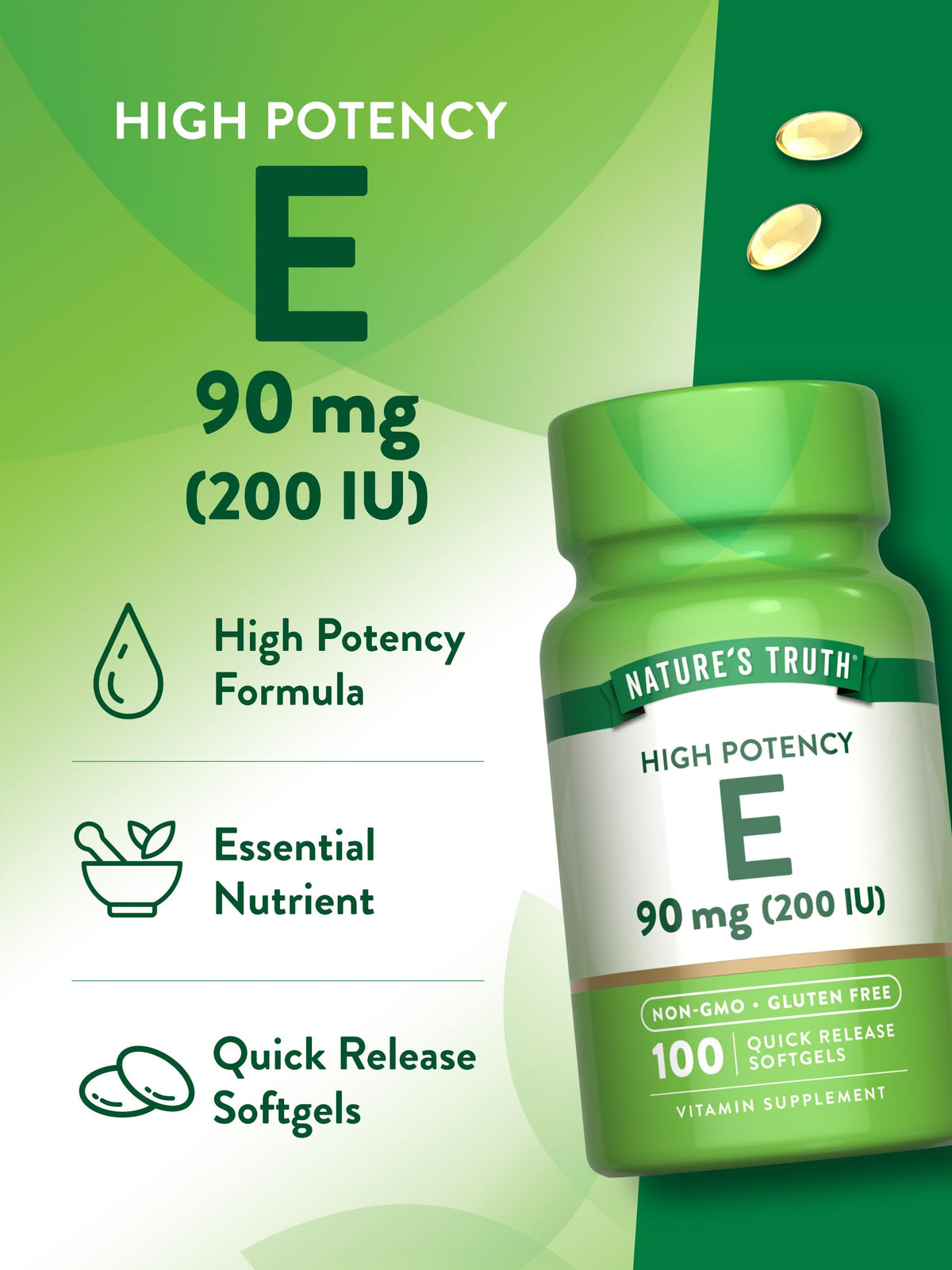 Nature's Truth Vitamin E 200 IU - 100 Softgels - image 5