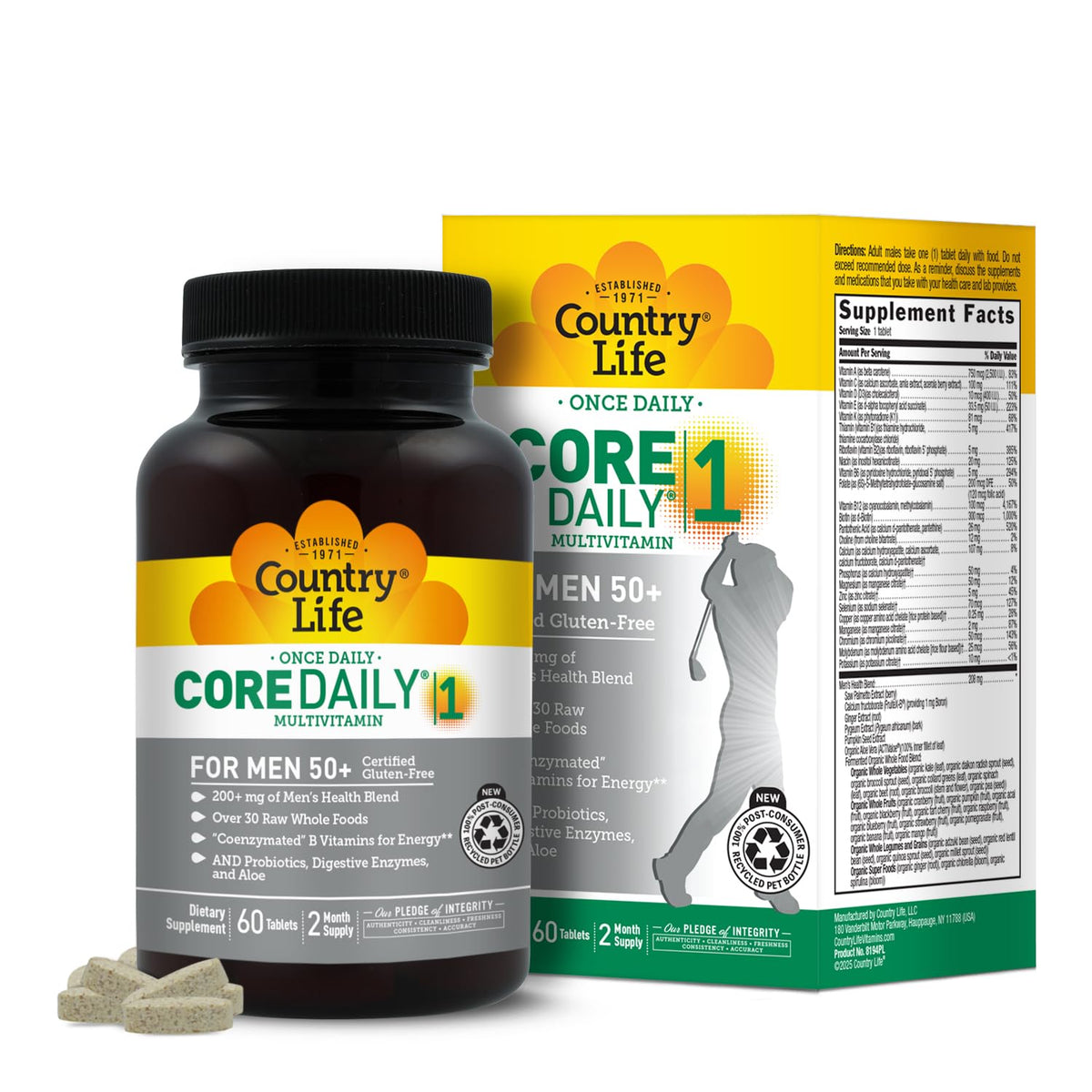 Country Life Core Daily-1 Multivitamin for Men 50+ - 60 Tablets