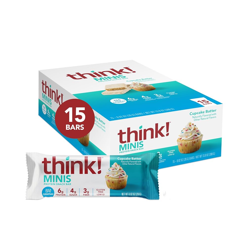 thinkThin think! Minis Protein Snack Bar Cupcake Batter - 15 Count