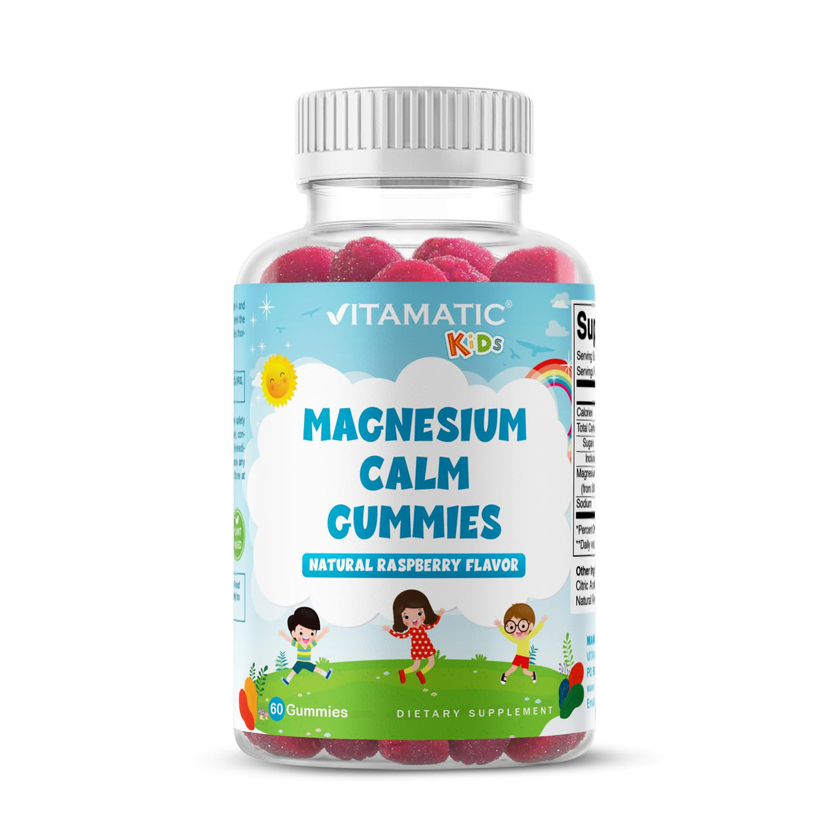 Vitamatic Kids Magnesium 35 mg Natural Raspberry Flavor - 60 Gummies