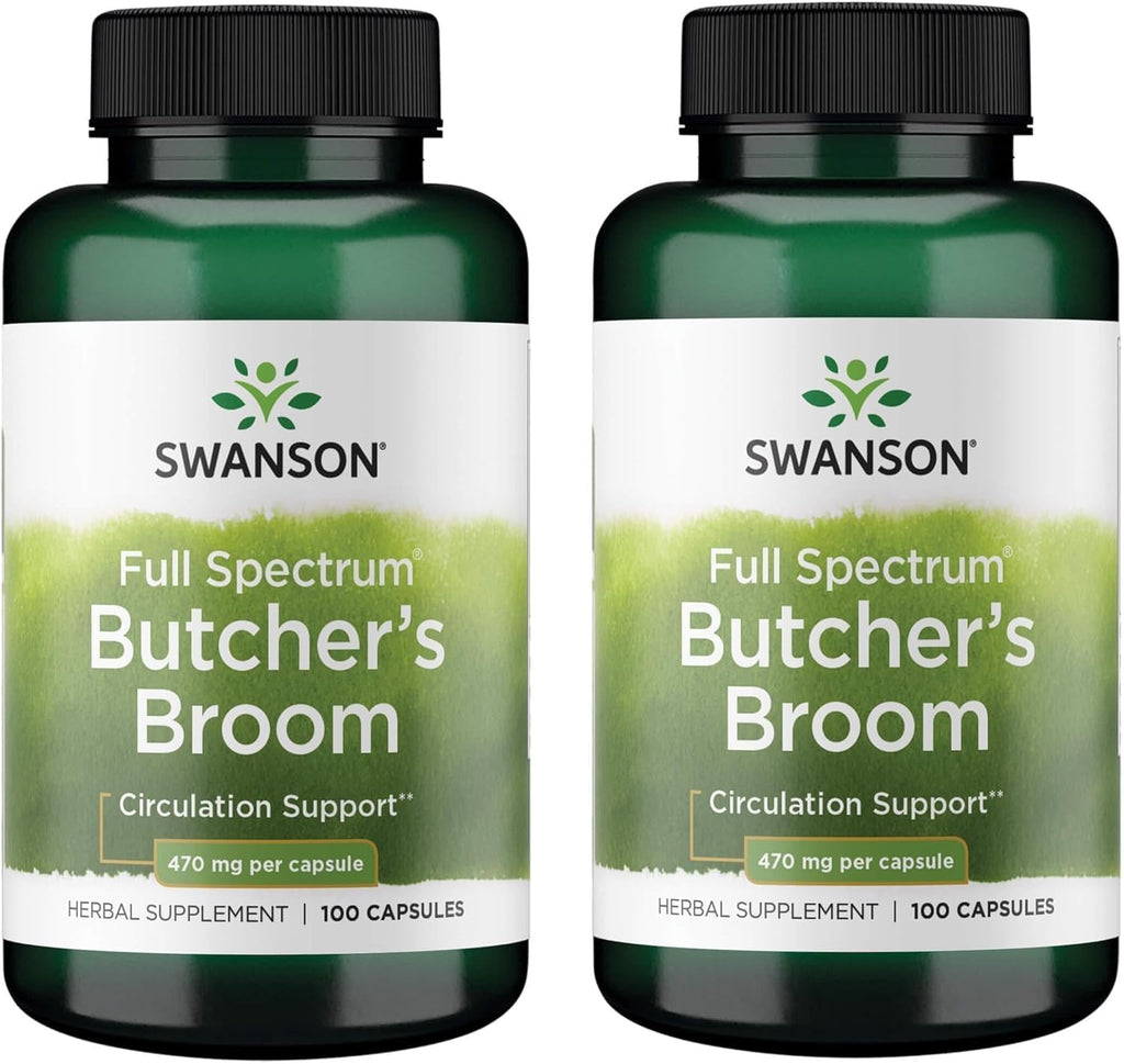 Swanson Butcher's Broom 470 mg - 200 Capsules (2 Pack)