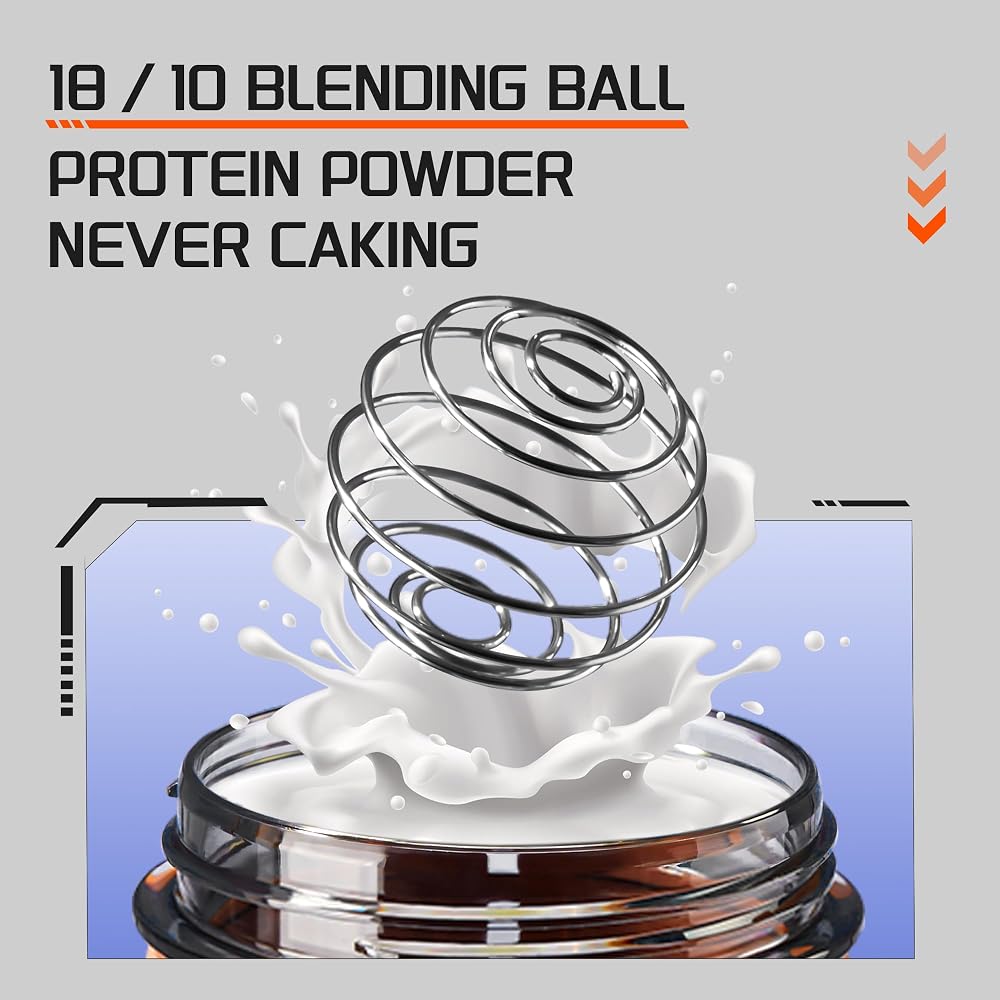 TKK Blender Shaker Bottle 24 Ounce With Blending Ball Plastic Protein