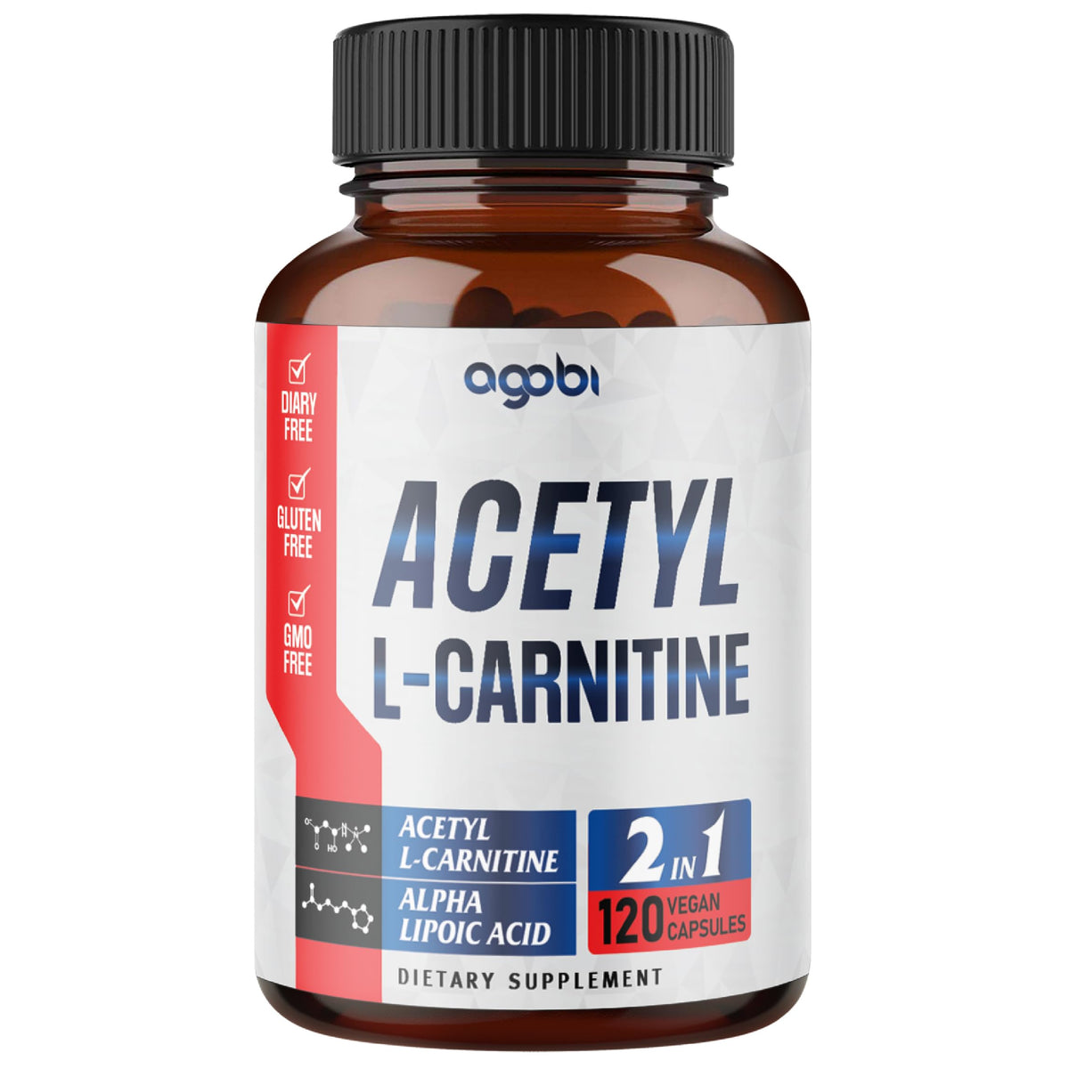 agobi Acetyl L-Carnitine & Alpha Lipoic Acid Complex 1500mg - 120 Capsules