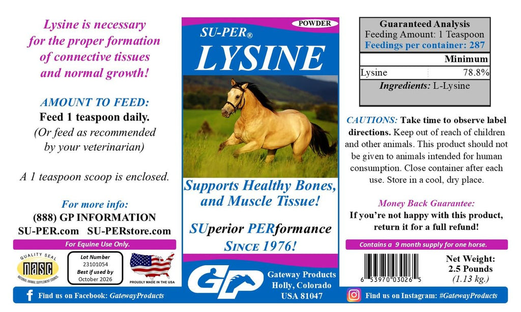 SU-PER Lysine Supplement for Horses - 2.5 Pound Powder - image 2