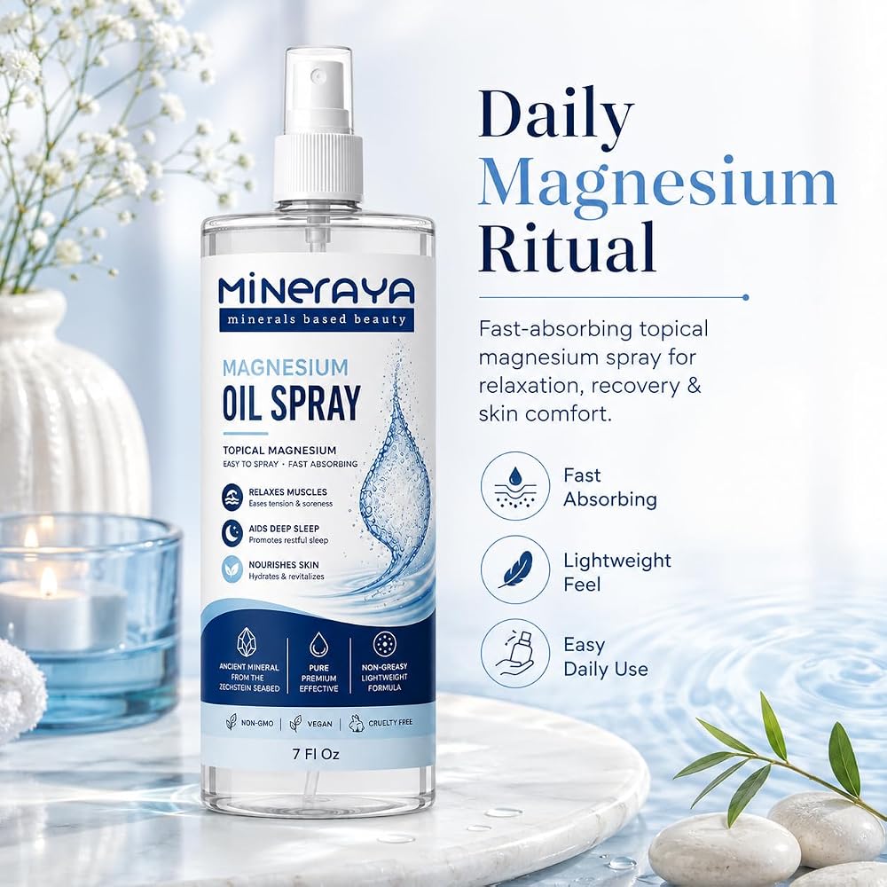 Mineraya Magnesium Body Oil and Body Lotion-7 Fl Oz