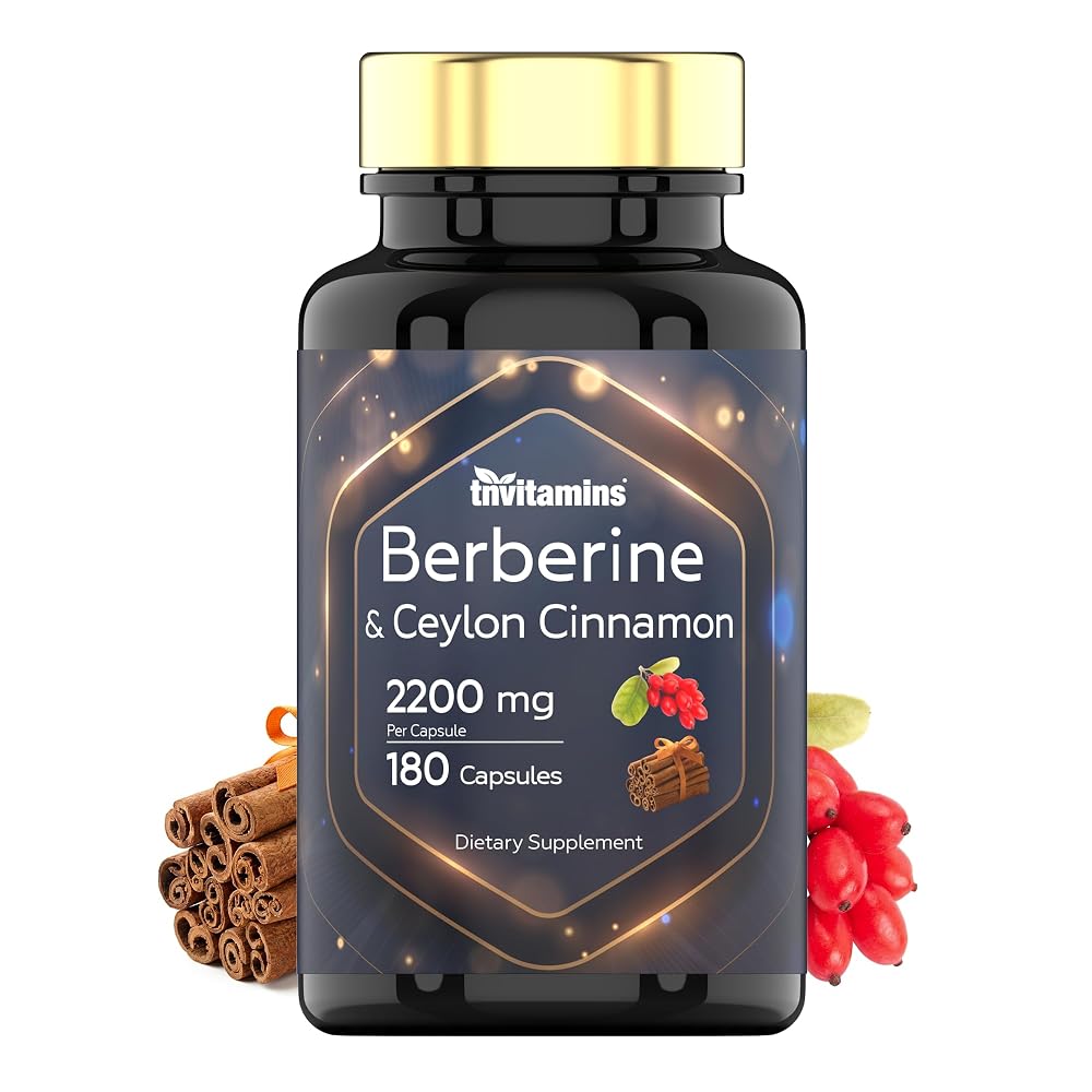 TNVitamins Berberine with Ceylon Cinnamon 2200 mg - 180 Capsules