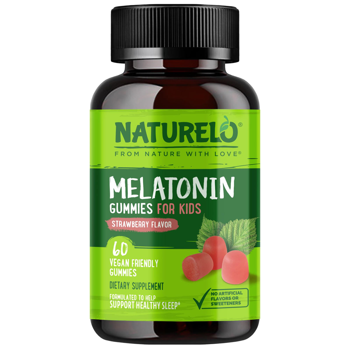 NATURELO Melatonin Gummies for Kids Sleep Support - 60 Gummies