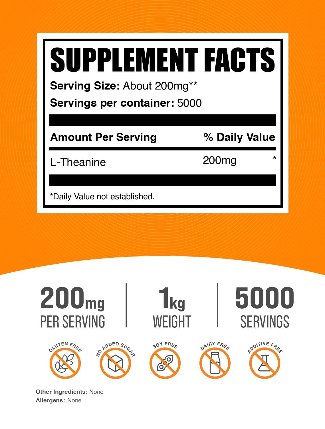 BulkSupplements.com L-Theanine Powder, Amino Acids Supplement