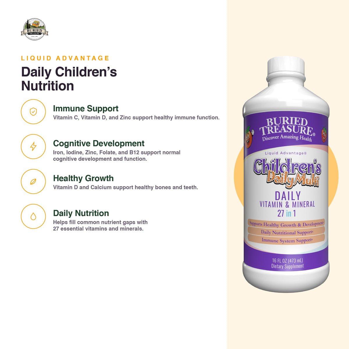 Select Nutrition Buried Treasure Children's Daily Liquid Multivitamin - 16 fl oz - image 3