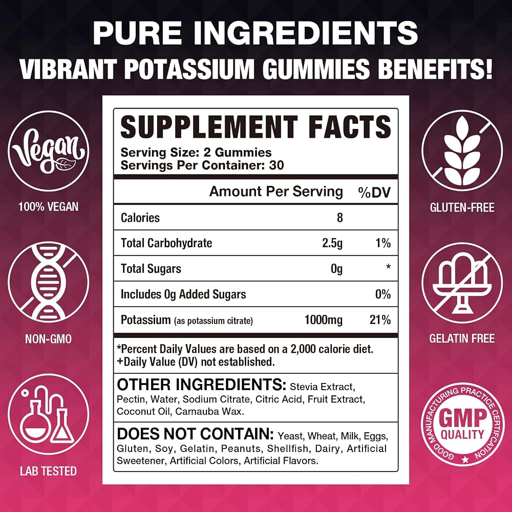 VAJYKEWJY 2 Pack Potassium Citrate Gummies
