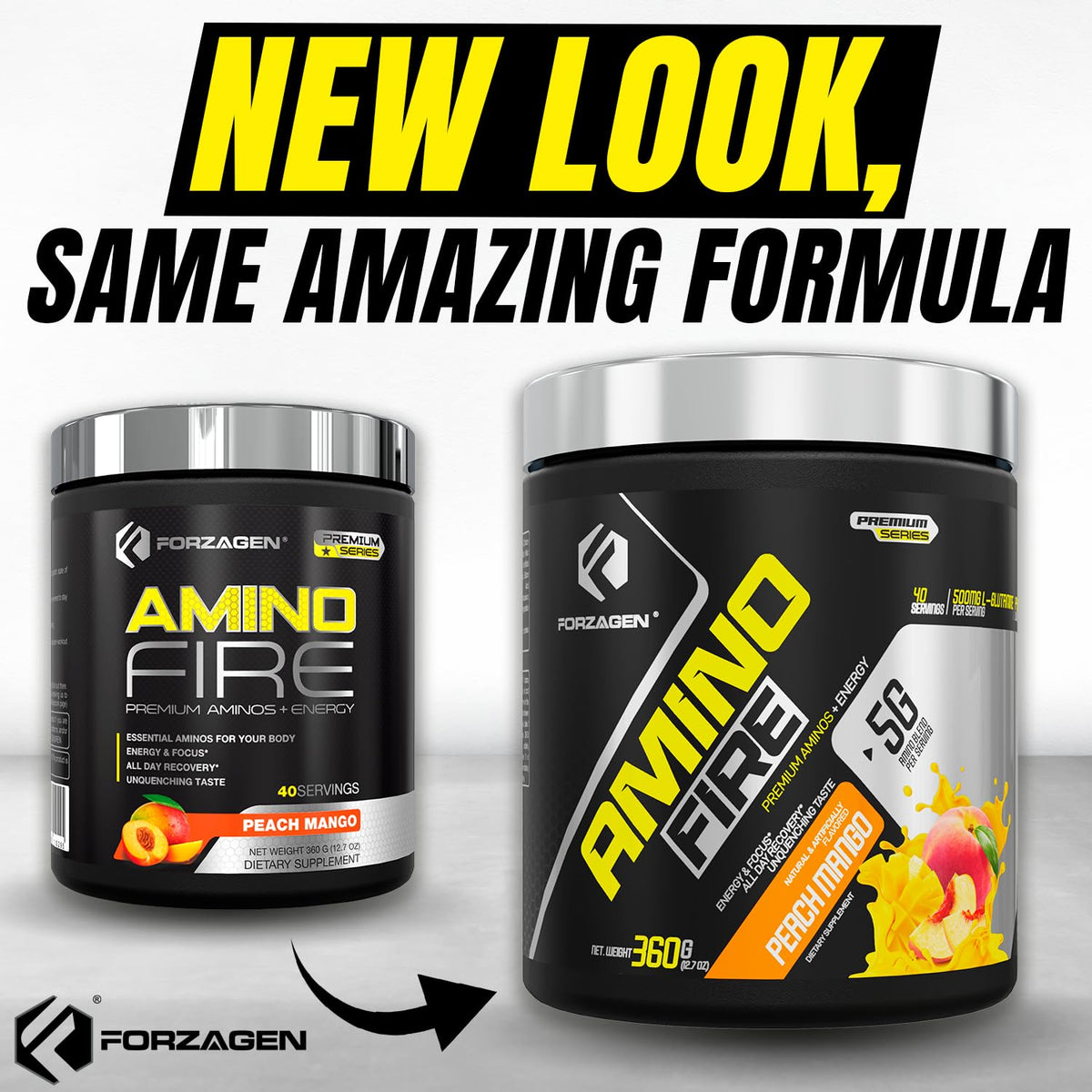 Forzagen Amino Fire 40 Servings, Energy Blend with BCAAS