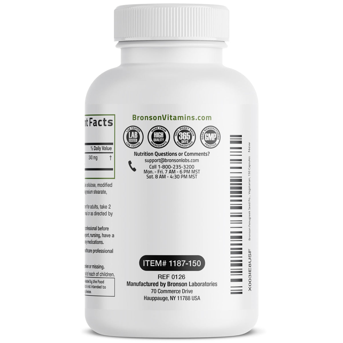 BRONSON Flavored Capsule adult Fenugreek Supports Healthy Immune