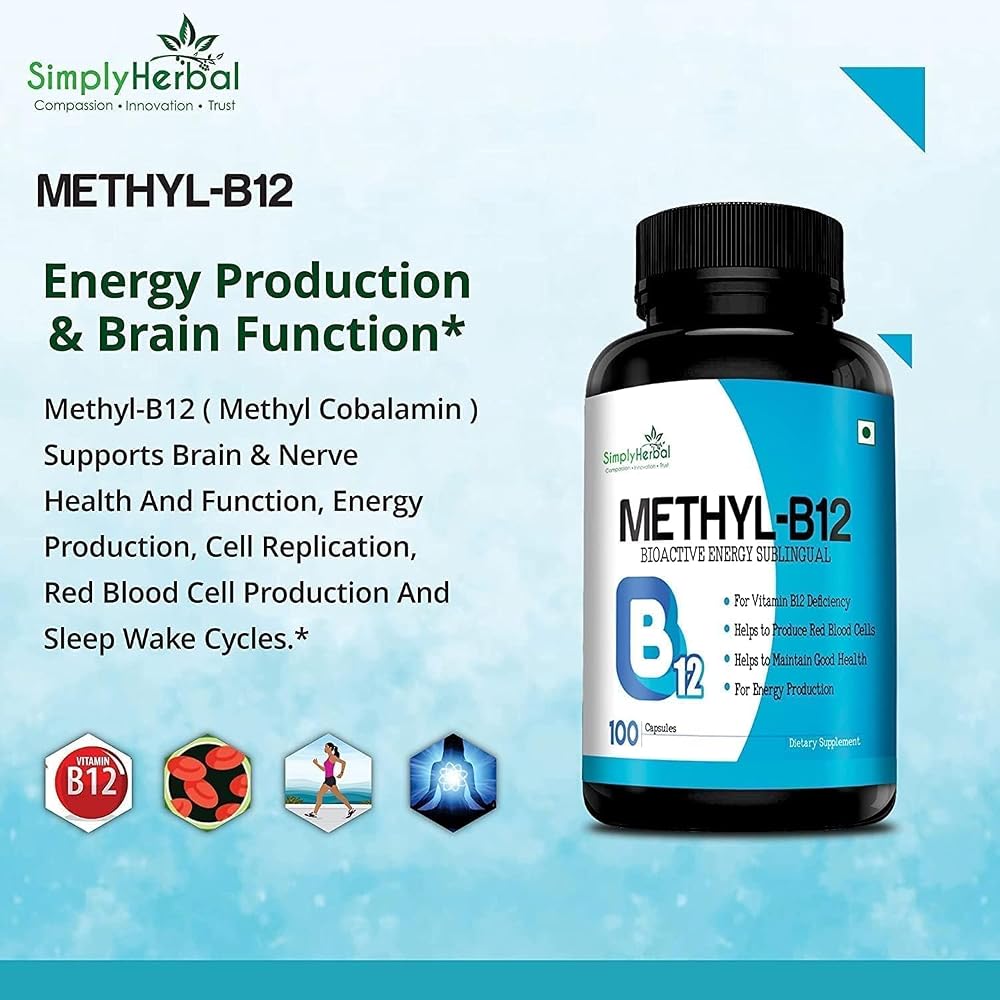 SENTA Vitamin B12 Methyl B12 Methylcobalamin - 100 Capsules - image 4