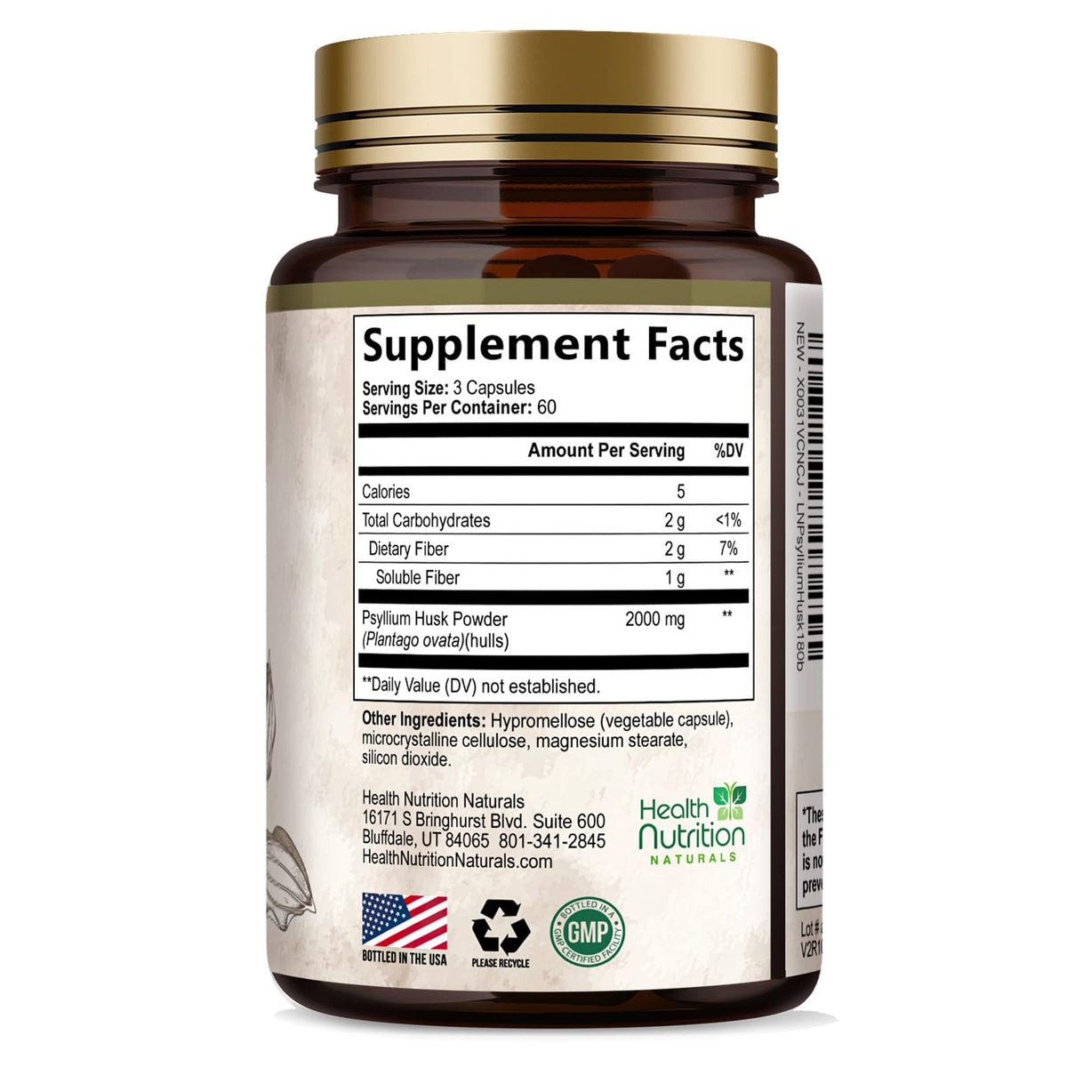 Health Nutrition Naturals Psyllium Husk Capsules - Psyllium Husk