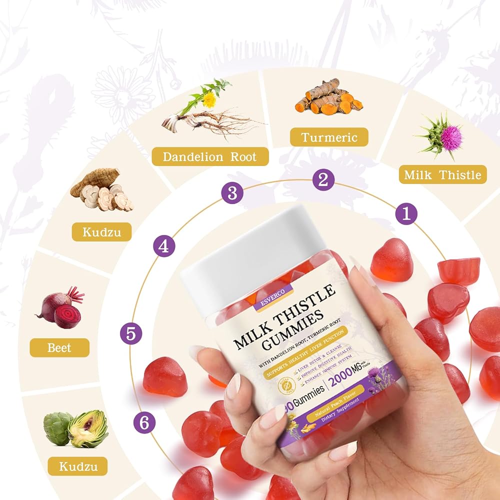 esverco Milk Thistle Gummies with 2000MG Extract