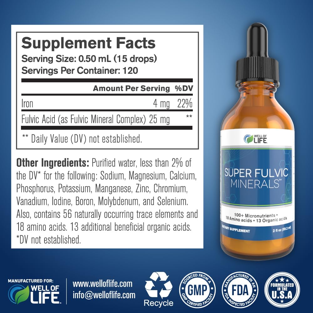 Well of Life Super Fulvic Minerals Ionic Trace Mineral Drops - 2oz - image 6