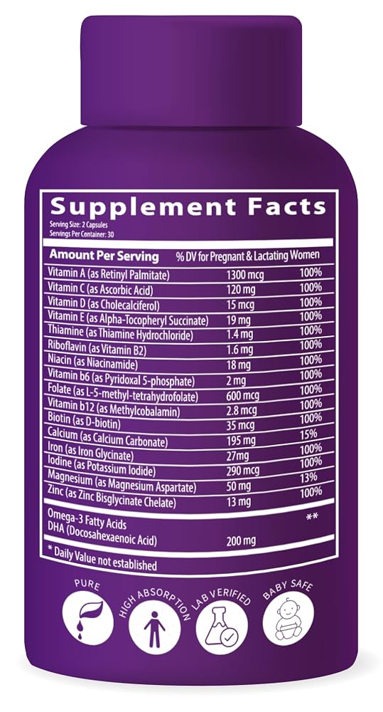 BioImmune Ultra Strength Prenatal Vitamins with DHA - 60 Capsules - image 6