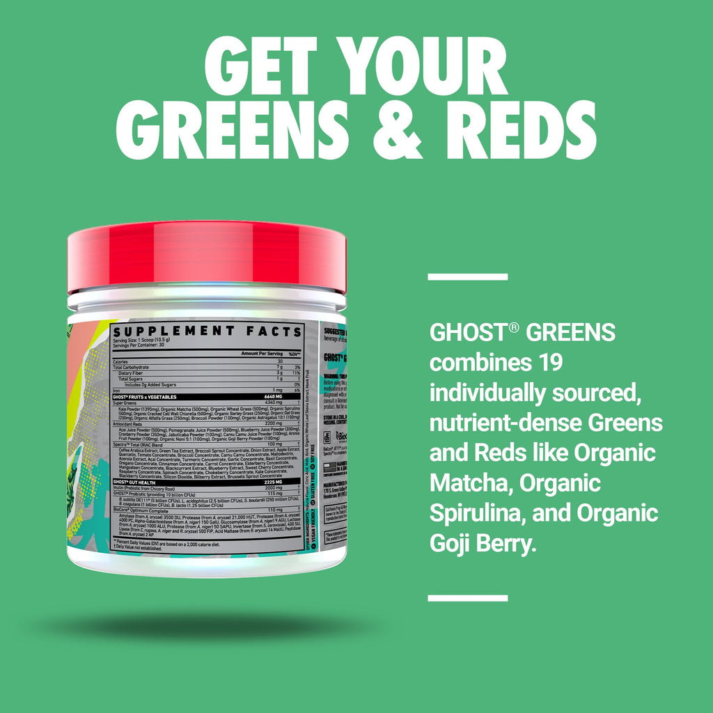 GHOST Greens Powder - 30 Servings, Gluten-Free