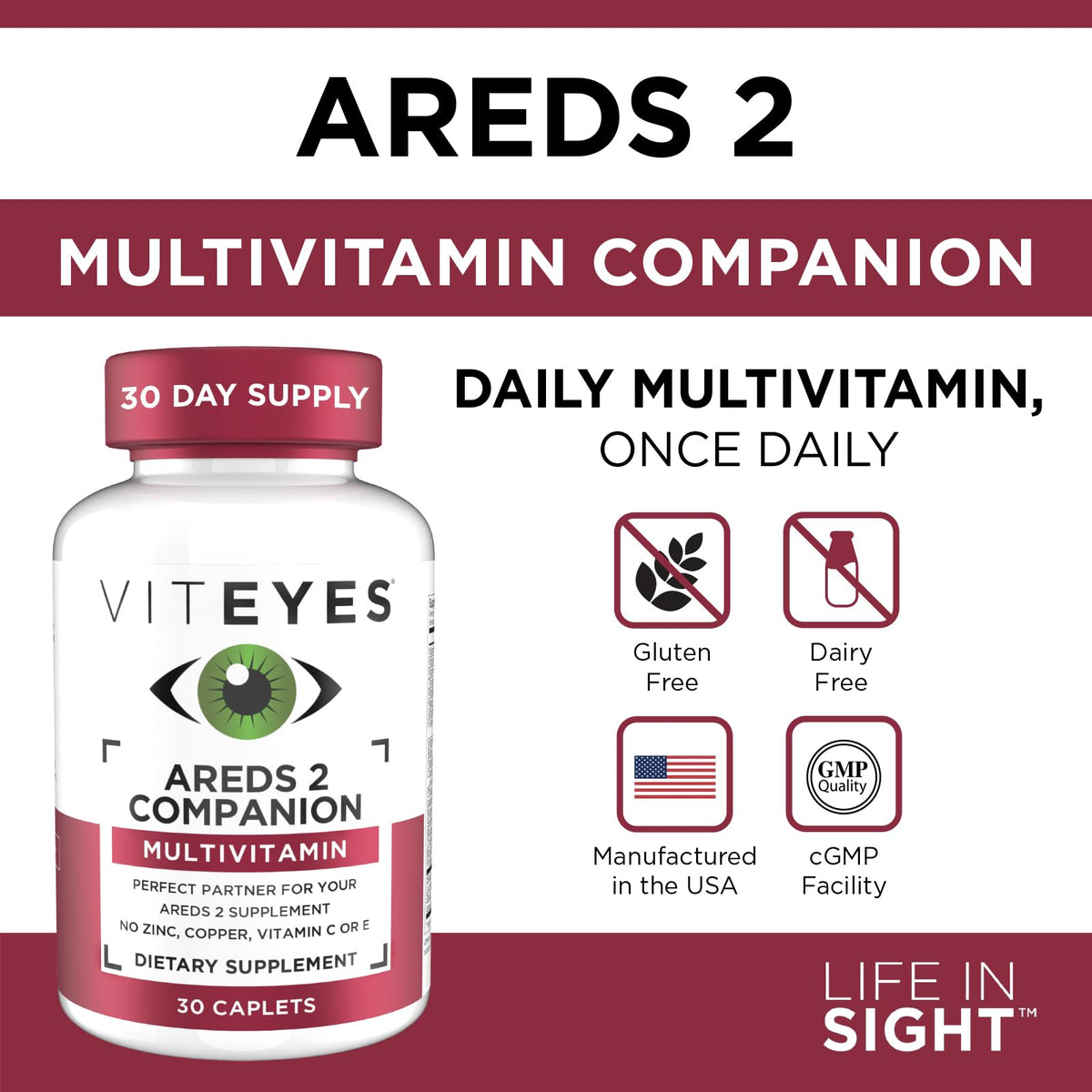 Viteyes Classic AREDS 2 Companion Multivitamin - 30 Capsules - image 5