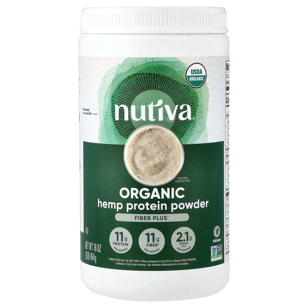 Nutiva Organic Hemp Seed Plant Protein Powder - 16 oz