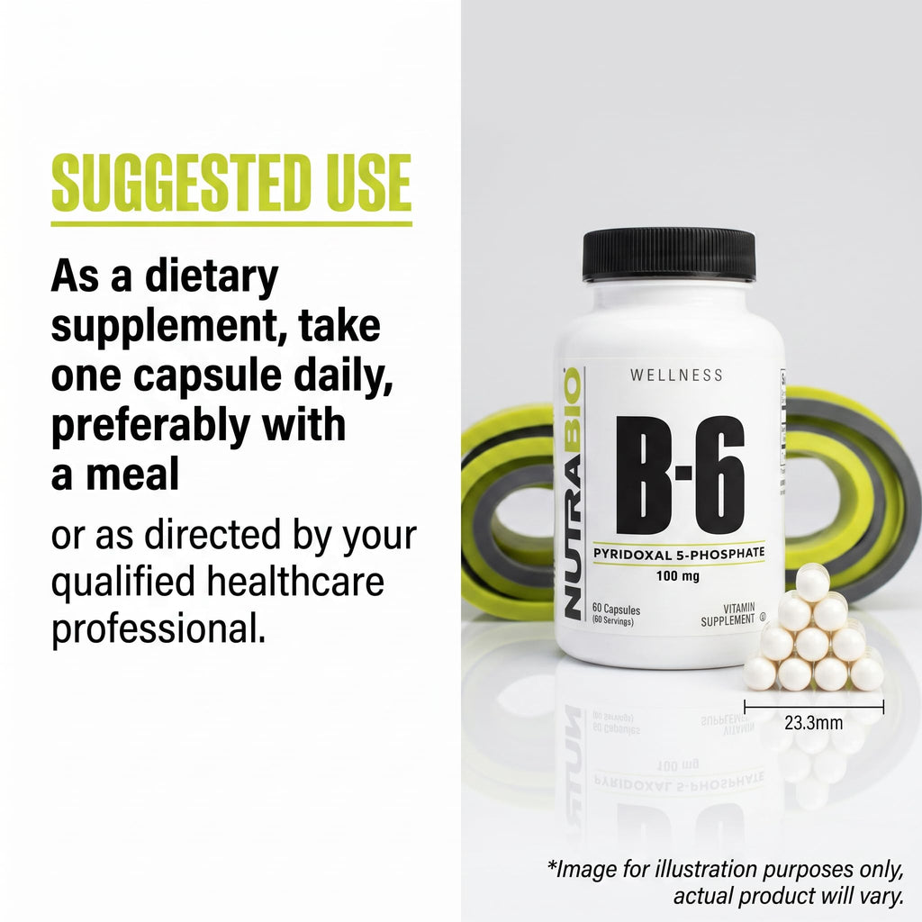 NutraBio Vitamin B6 P5P 100mg - 60 Vegetarian Capsules - image 7