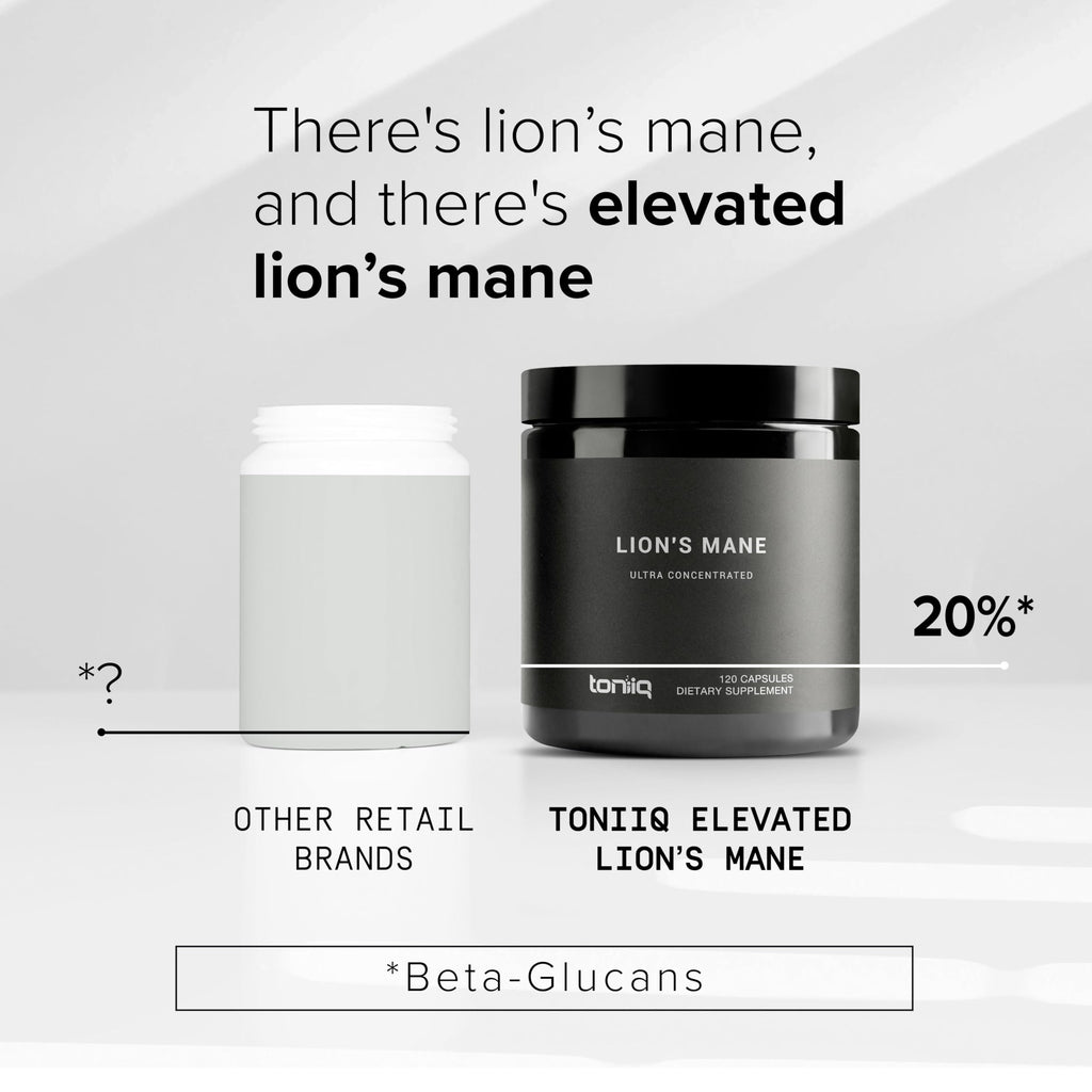 Toniiq Lion's Mane Supplement 1800mg 20%+ Beta-Glucans - 120 Capsules - image 4