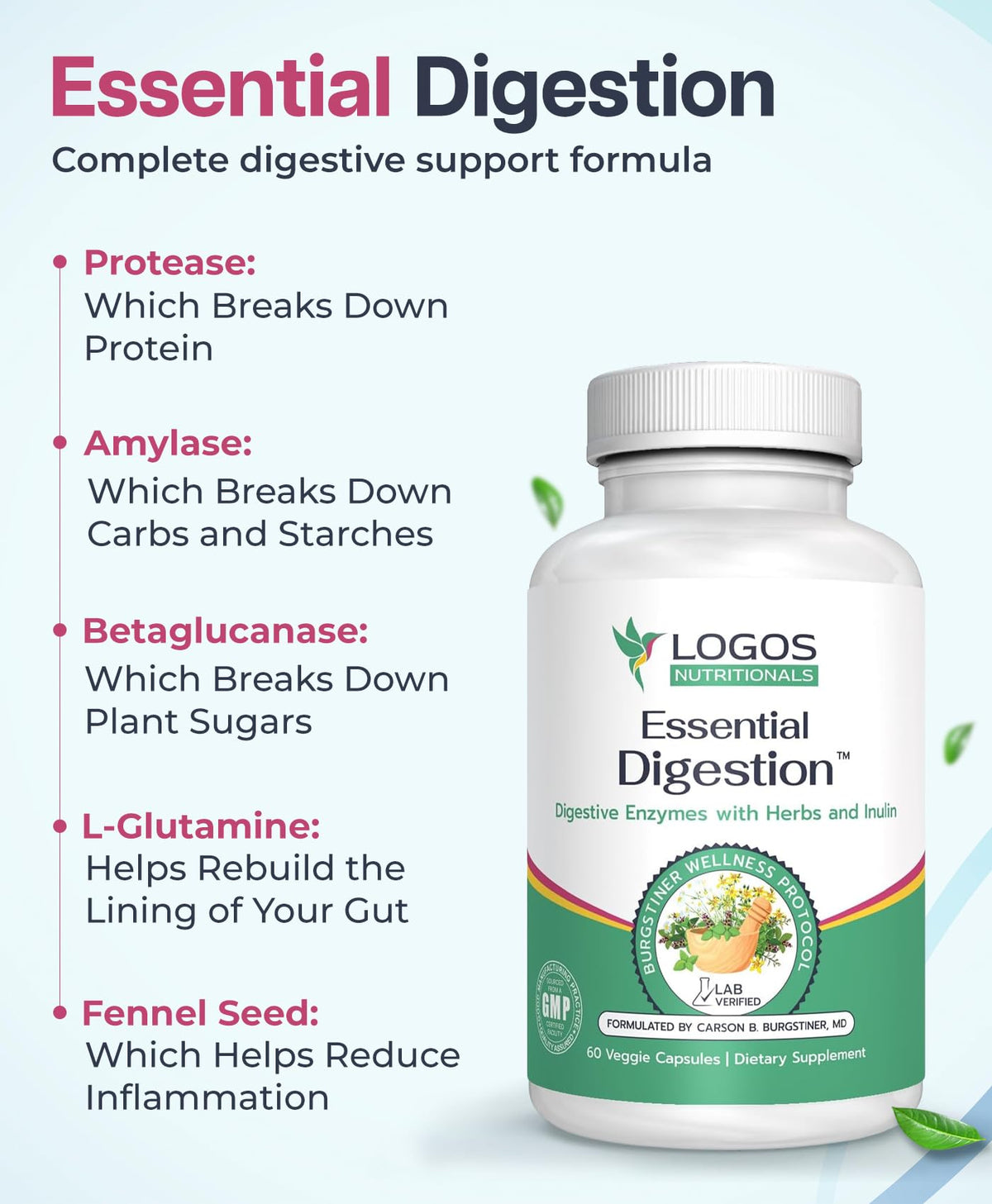 logos nutritionals Essential Digestion Digestive Enzymes - image 3