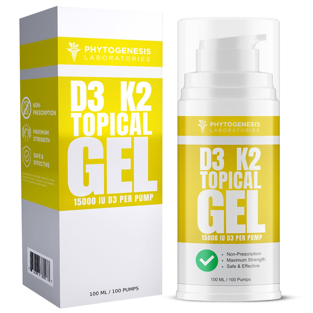 Androgenesis Phytogenesis Vitamin D3 K2 Topical Gel - 1 Count