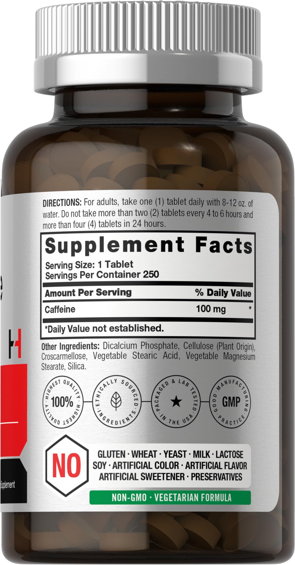 Horbäach Caffeine Pills 100mg - 250 Tablets - image 2