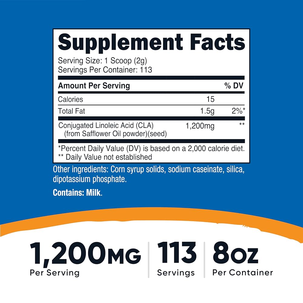 Nutricost CLA Powder (Conjugated Linoleic Acid) - 8oz - image 2