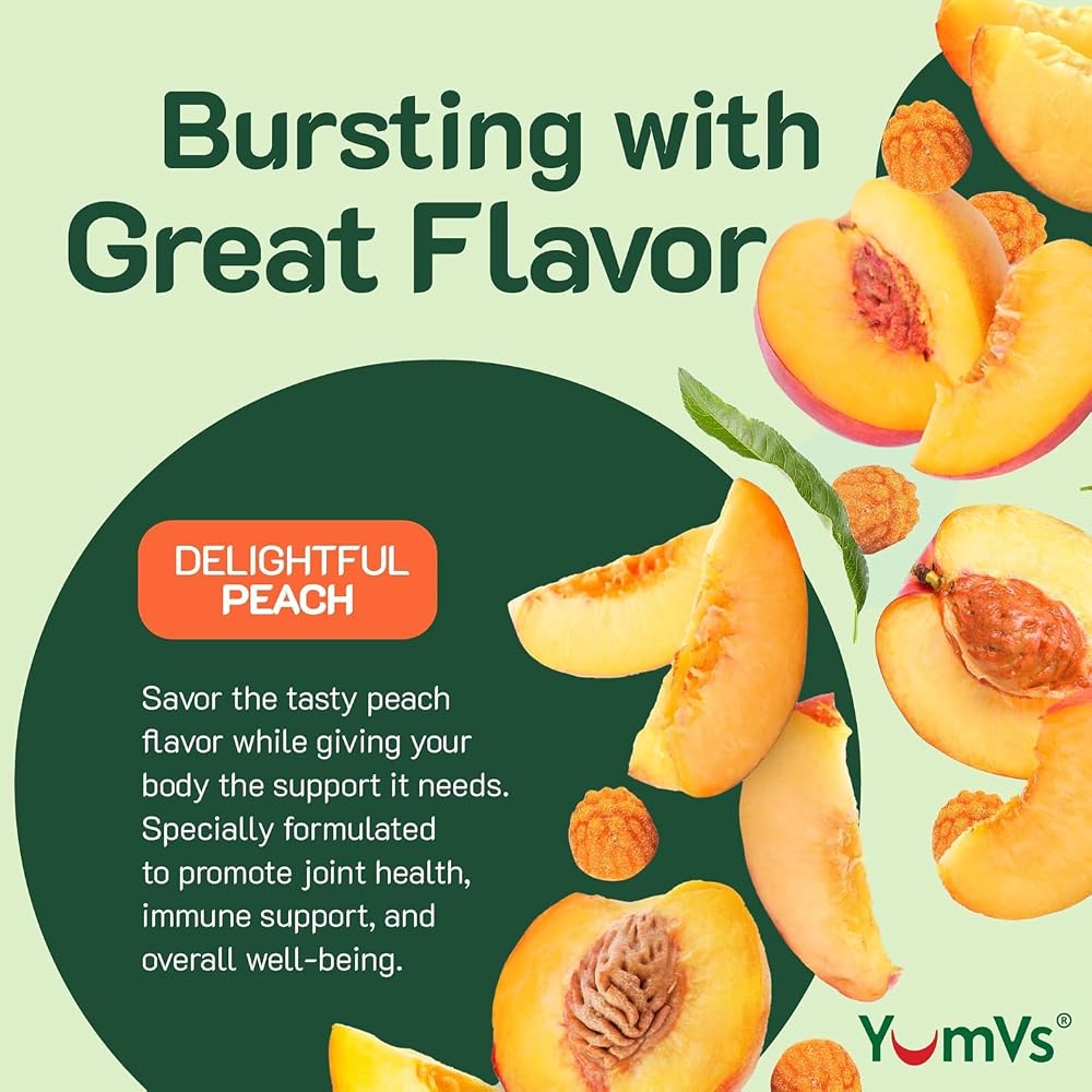 YUM-V'S YumV's Turmeric Gummies with Ginger and Piperine - Peach