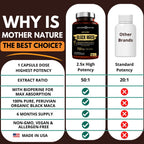 Mother Nature Organics Raw Black Maca 750mg with BioPerine - 180 Capsules - image 9