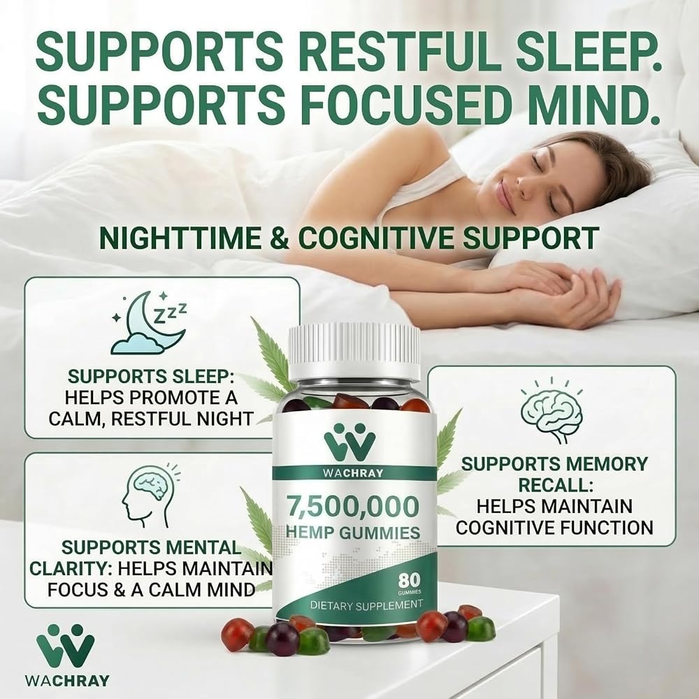 WACHRAY Advanced Hemp Gummies with Omega 3-6-9 - 240 Count - image 2