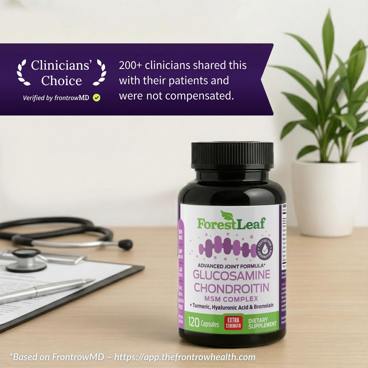 ForestLeaf Glucosamine Chondroitin MSM Joint Support - 120 Capsules - image 5