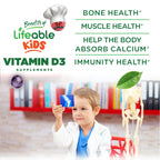 Lifeable Sugar Free Vitamin D for Kids 1000 IU - 90 Gummies - image 3