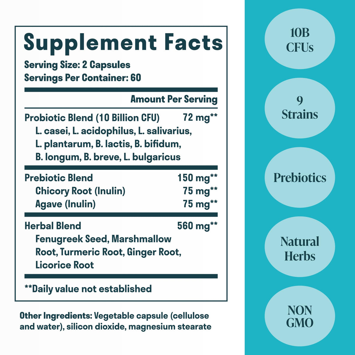 Nuven Naturals All-in-One Gut Health Probiotic - 120 Capsules - image 2
