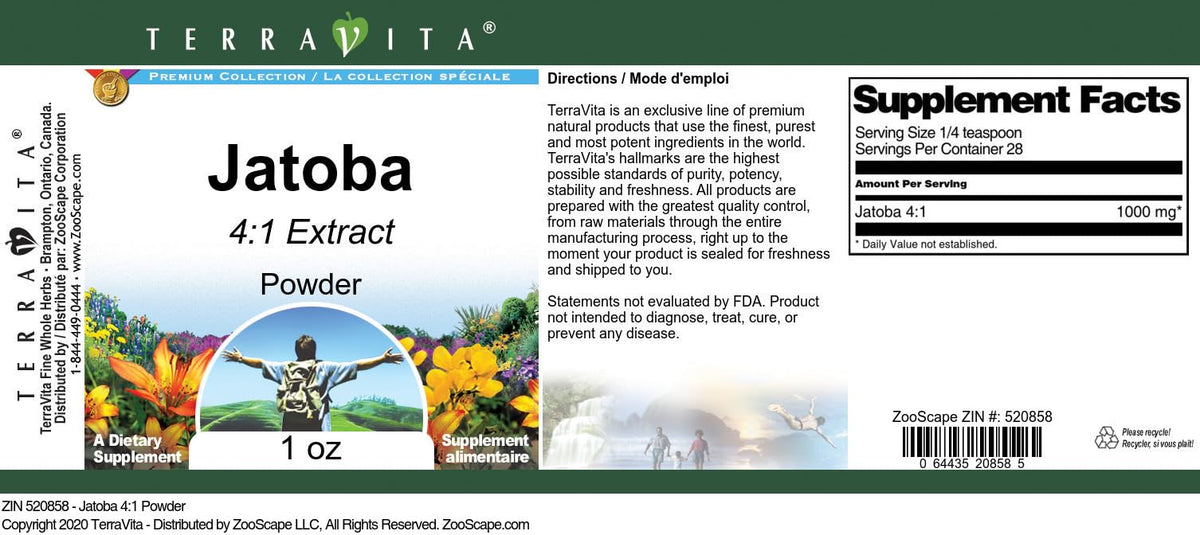 Terravita Jatoba 4:1 Powder Energy Supplement - 3 oz - image 3