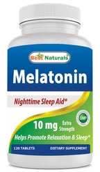 Best Naturals Melatonin 10mg Sleep Support Tablets - 120 Count