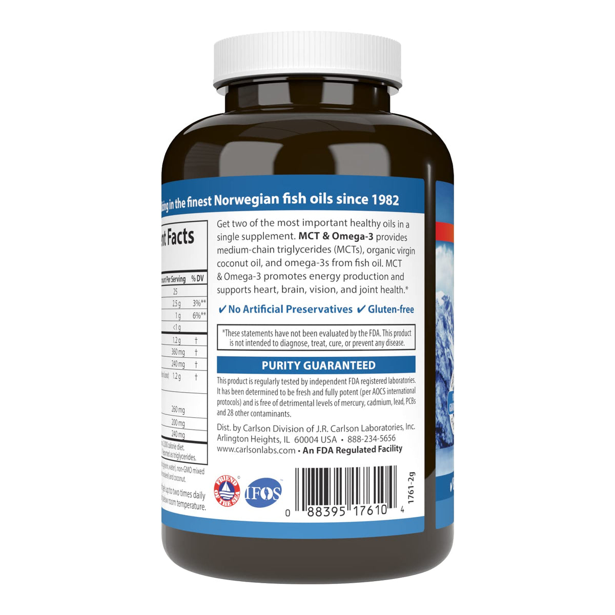 Carlson MCT & Omega-3, with Organic Coconut Oil