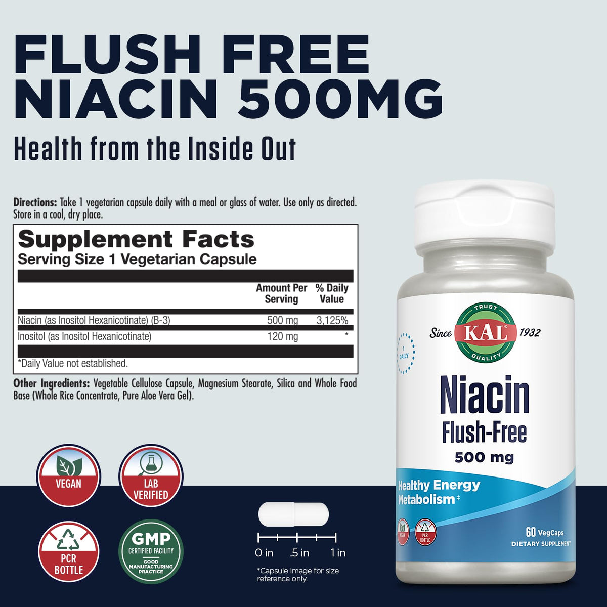 KAL 500 Mg Niacin Flush Free Tablets