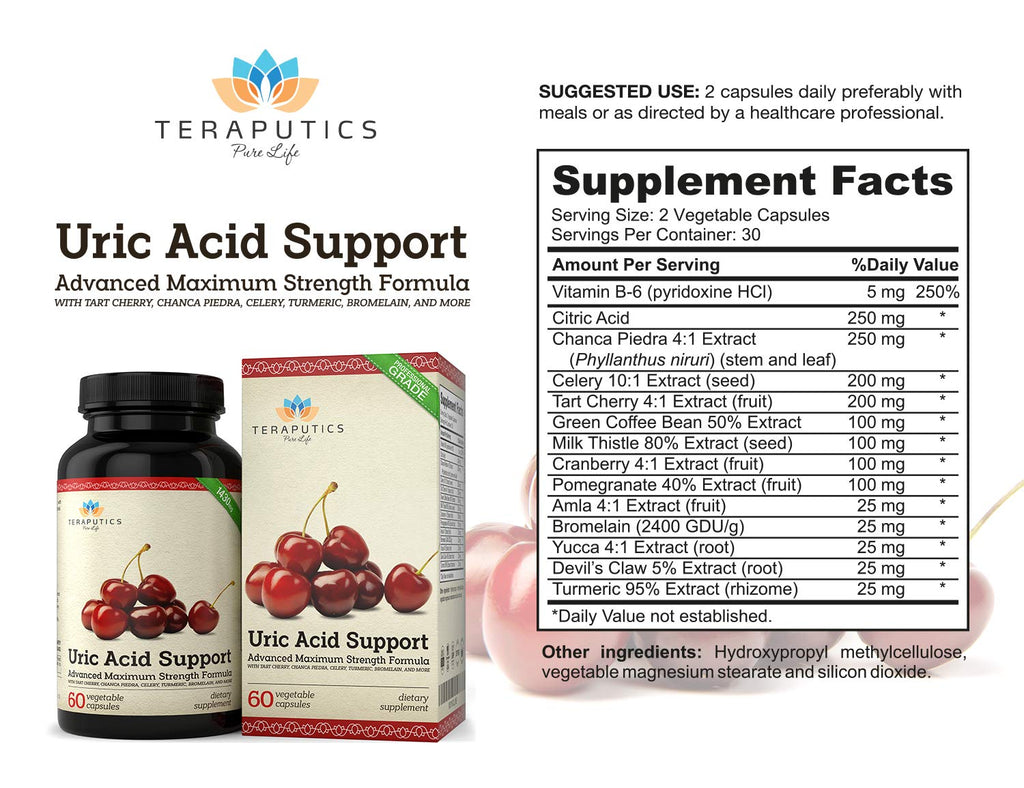 Teraputics Uric Acid Support Formula - 60 Vegetarian Capsules - image 2